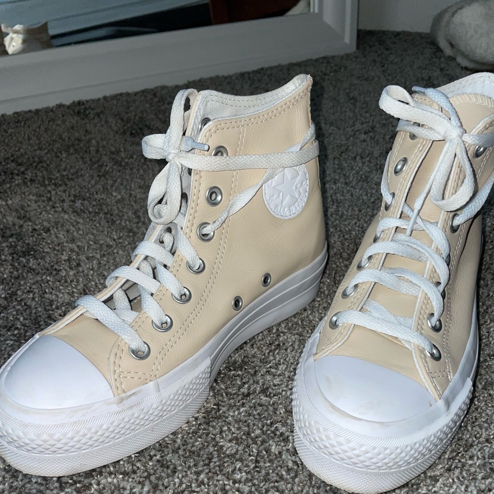 Custom Leather High Top Converse